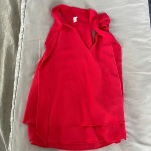 Pinkish red tank with neck tie from boutique